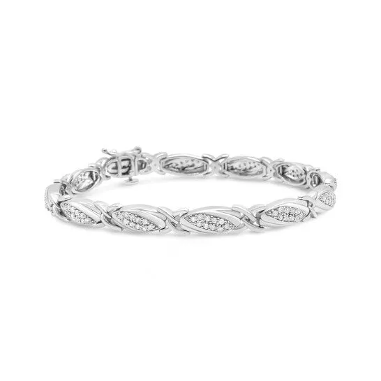 Bracelets JMS always Original Haus of Brilliance 925 Sterling Silver 100 Cttw Round Diamond XLink Bracelet IJ Color I2I3 Clarity Size 725 Bracelets JMS always Original Haus of Brilliance 925 Sterling Silver 100 Cttw Round Diamond XLink Bracelet IJ Color I2I3 Clarity Size 725