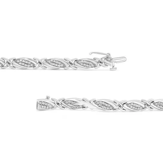 Bracelets JMS always Original Haus of Brilliance 925 Sterling Silver 100 Cttw Round Diamond XLink Bracelet IJ Color I2I3 Clarity Size 725 Bracelets JMS always Original Haus of Brilliance 925 Sterling Silver 100 Cttw Round Diamond XLink Bracelet IJ Color I2I3 Clarity Size 725