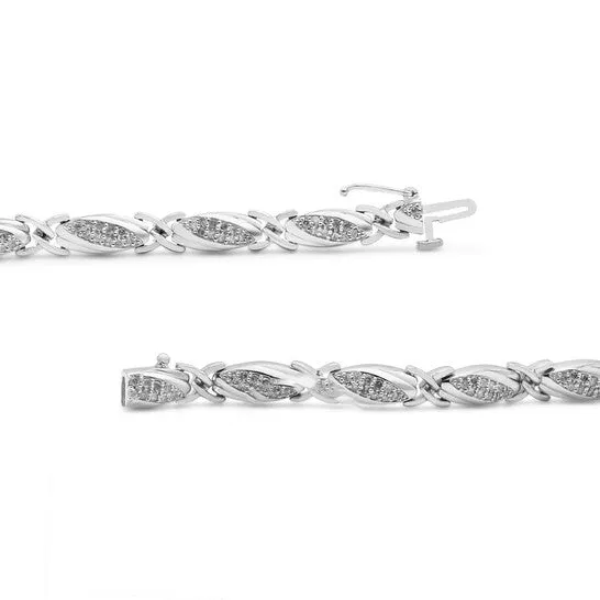 Bracelets JMS always Original Haus of Brilliance 925 Sterling Silver 100 Cttw Round Diamond XLink Bracelet IJ Color I2I3 Clarity Size 725 Bracelets JMS always Original Haus of Brilliance 925 Sterling Silver 100 Cttw Round Diamond XLink Bracelet IJ Color I2I3 Clarity Size 725
