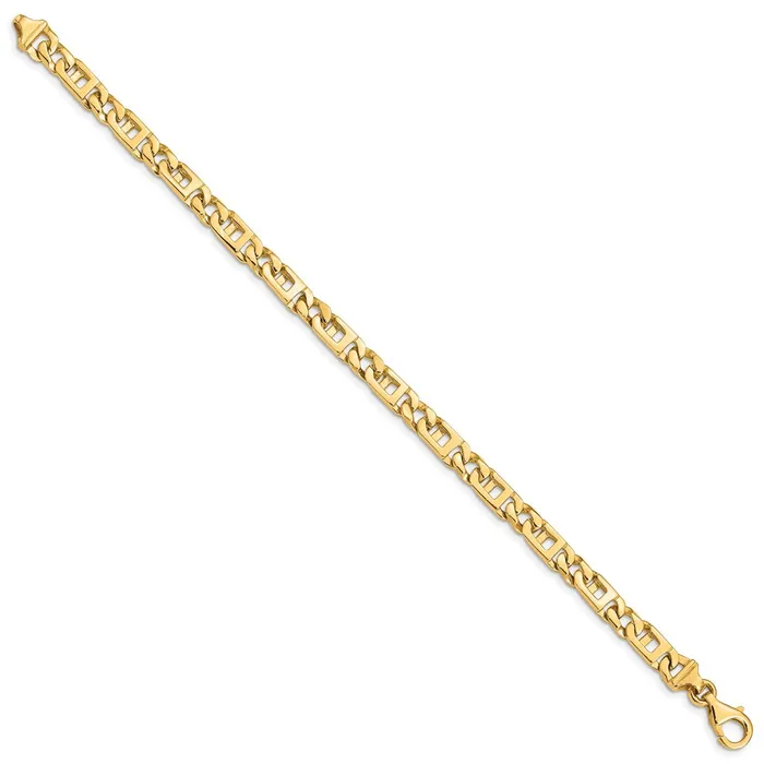 Bracelets MDS Solid 14K Yellow Gold 7 inch 59mm Hand Polished Fancy Link with Fancy Lobster Clasp Bracelet Bracelets MDS Solid 14K Yellow Gold 7 inch 59mm Hand Polished Fancy Link with Fancy Lobster Clasp Bracelet