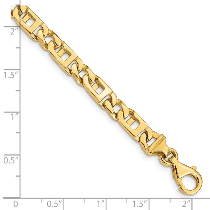 Bracelets MDS Solid 14K Yellow Gold 7 inch 59mm Hand Polished Fancy Link with Fancy Lobster Clasp Bracelet Bracelets MDS Solid 14K Yellow Gold 7 inch 59mm Hand Polished Fancy Link with Fancy Lobster Clasp Bracelet