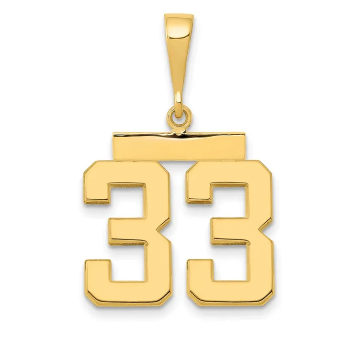 Charm Necklaces Goldia 14k Yellow Gold Medium Polished Number 33 Charm
