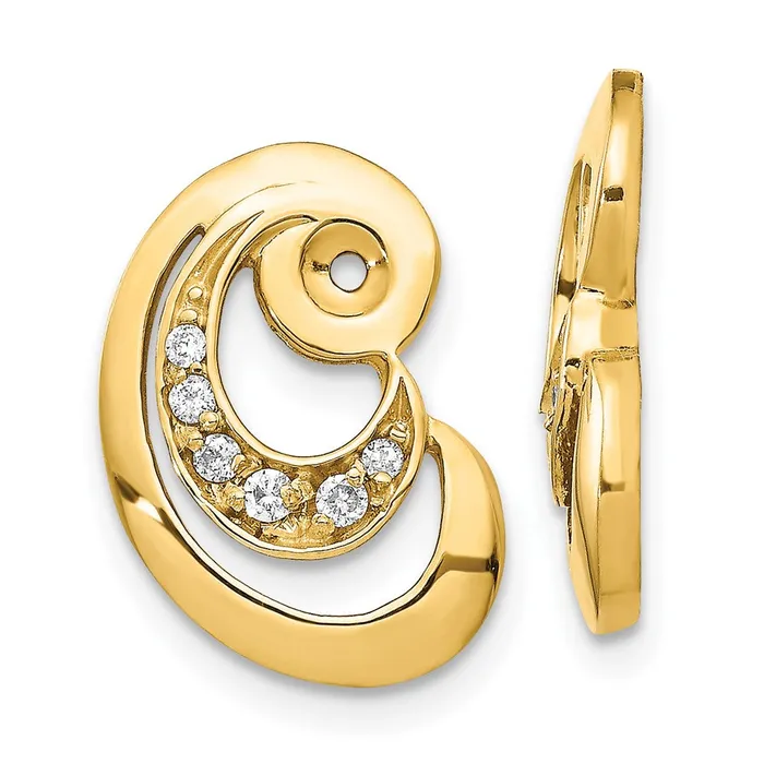 Earrings goldiaca 14k AAA Fancy Curl Diamond Earring Jacket