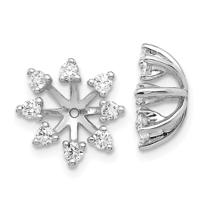 Earrings Goldia Solid 14k White Gold AA Fancy Simulated CZ Earring JacKet