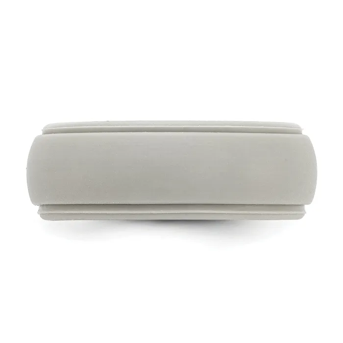 Fashion Silicone Grey 8mm Ridged Edge Band Ring Goldia Rings
