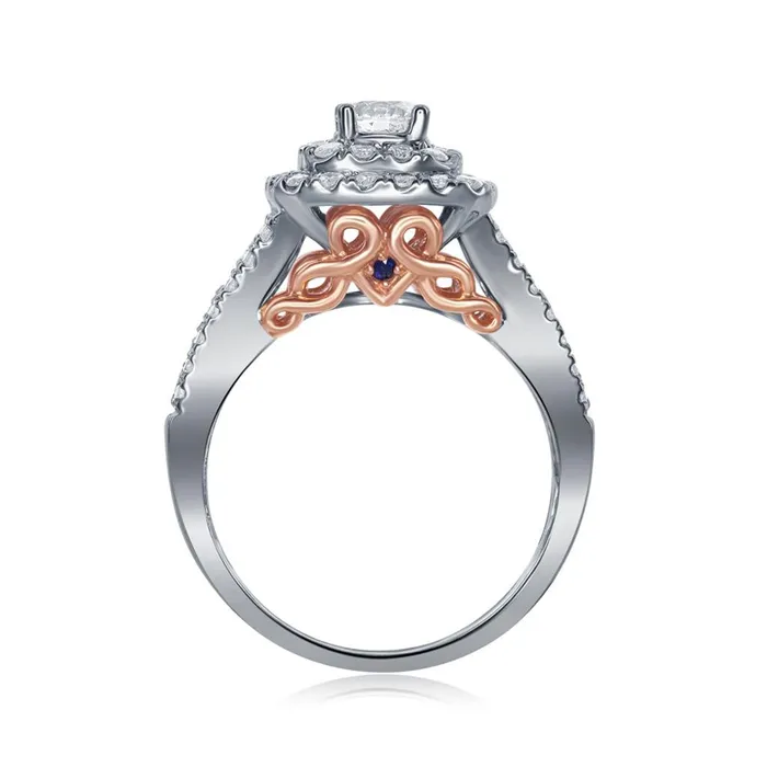 gndatlanta 14k Twotone Gold Round Diamond Bridal Wedding Ring Set 112 Cttw Certified Rings gndatlanta 14k Twotone Gold Round Diamond Bridal Wedding Ring Set 112 Cttw Certified Rings