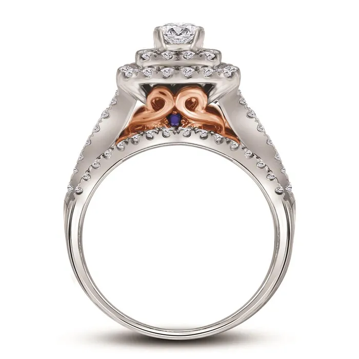 gndatlanta 14k Twotone Gold Round Diamond Bridal Wedding Ring Set 112 Cttw Certified Rings