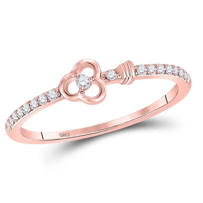 gndatlanta Rings 10k Rose Gold Round Diamond Spade Stackable Band Ring 16 Cttw gndatlanta Rings 10k Rose Gold Round Diamond Spade Stackable Band Ring 16 Cttw
