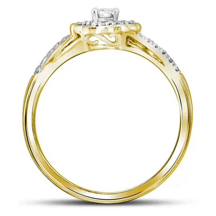 gndatlanta Rings 10k Yellow Gold Round Diamond Bridal Wedding Ring Set 14 Cttw