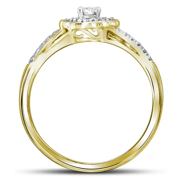 gndatlanta Rings 10k Yellow Gold Round Diamond Bridal Wedding Ring Set 14 Cttw