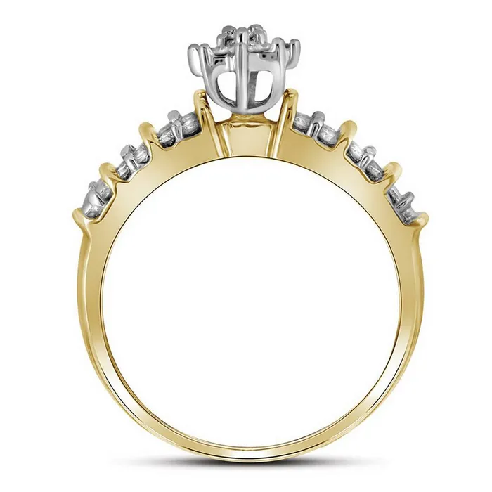 gndatlanta Rings 10k Yellow Gold Round Diamond Marquiseshape Cluster Ring 12 Cttw gndatlanta Rings 10k Yellow Gold Round Diamond Marquiseshape Cluster Ring 12 Cttw
