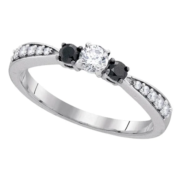 gndatlanta Rings 14k White Gold Round Diamond 3stone Tapered Bridal Engagement Ring 38 Cttw gndatlanta Rings 14k White Gold Round Diamond 3stone Tapered Bridal Engagement Ring 38 Cttw