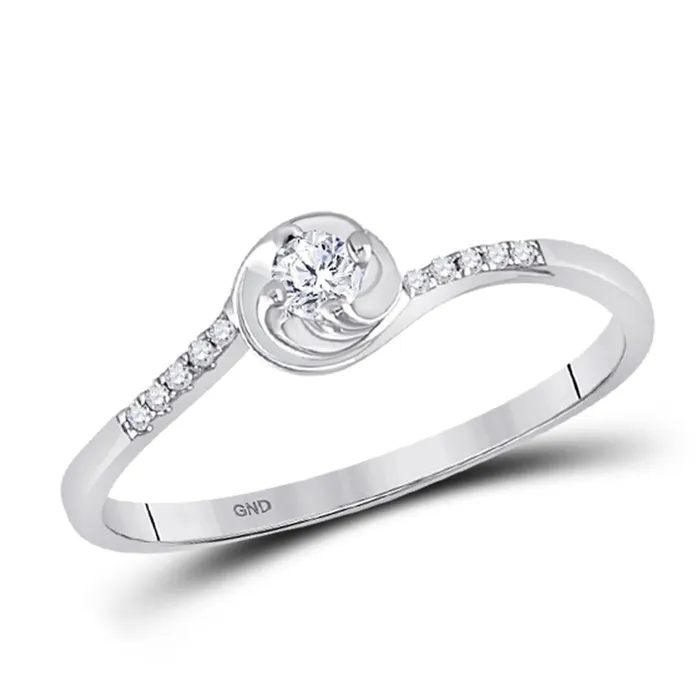 gndatlanta Rings 14k White Gold Round Diamond Solitaire Promise Ring 110 Cttw gndatlanta Rings 14k White Gold Round Diamond Solitaire Promise Ring 110 Cttw
