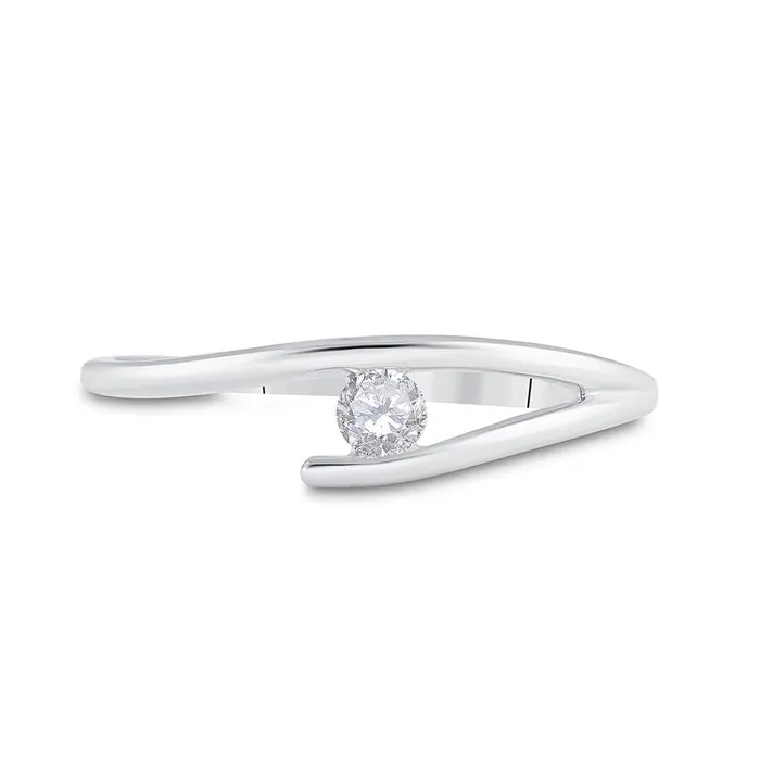 gndatlanta Rings 14k White Gold Round Diamond Solitaire Promise Ring 110 Cttw