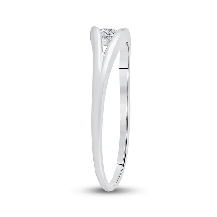 gndatlanta Rings 14k White Gold Round Diamond Solitaire Promise Ring 110 Cttw