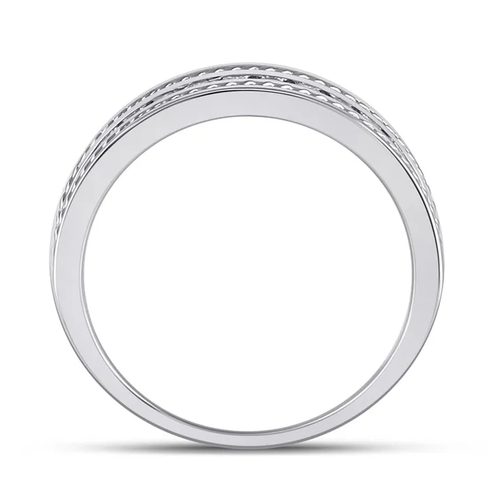 gndatlanta Rings 14k White Gold Round Diamond Wedding Band Ring 12 Cttw