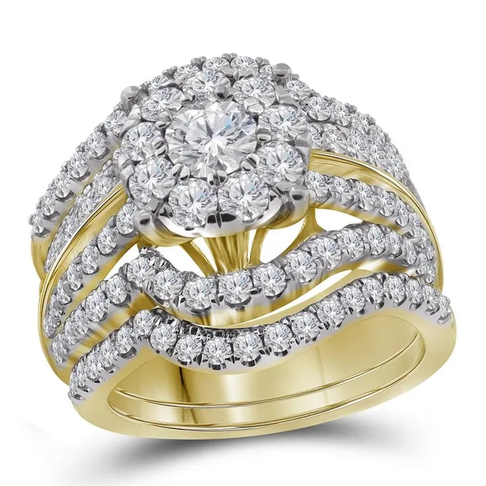 gndatlanta Rings 14k Yellow Gold Round Diamond Bridal Wedding Ring Set 238 Cttw gndatlanta Rings 14k Yellow Gold Round Diamond Bridal Wedding Ring Set 238 Cttw