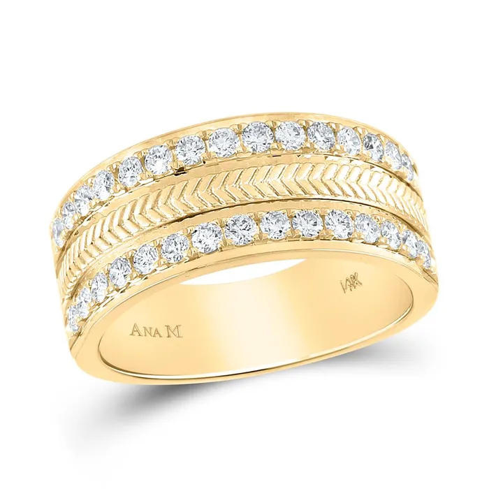 gndatlanta Rings 14k Yellow Gold Round Diamond Wheat Wedding Band Ring 1 Cttw gndatlanta Rings 14k Yellow Gold Round Diamond Wheat Wedding Band Ring 1 Cttw