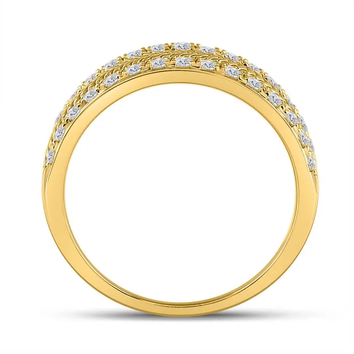 gndatlanta Rings 14k Yellow Gold Round Diamond Wheat Wedding Band Ring 1 Cttw