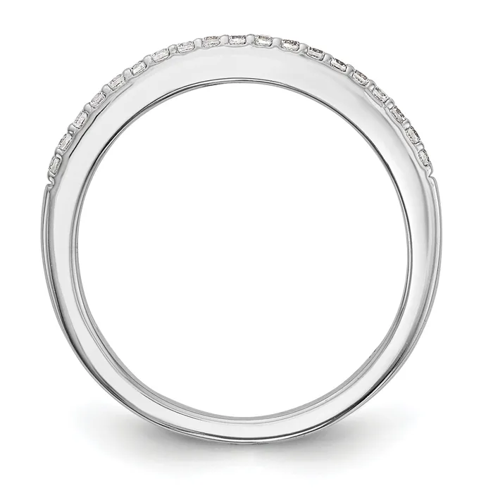 Goldia 019ct CZ Solid Real 14k White Gold Wedding Wedding Band Ring Rings