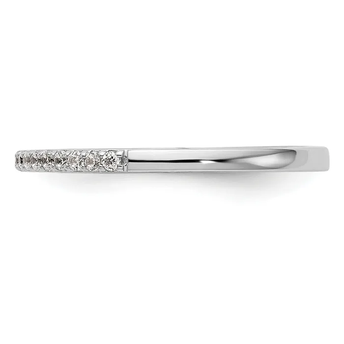 Goldia 019ct CZ Solid Real 14k White Gold Wedding Wedding Band Ring Rings
