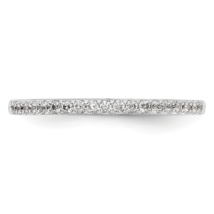 Goldia 019ct CZ Solid Real 14k White Gold Wedding Wedding Band Ring Rings