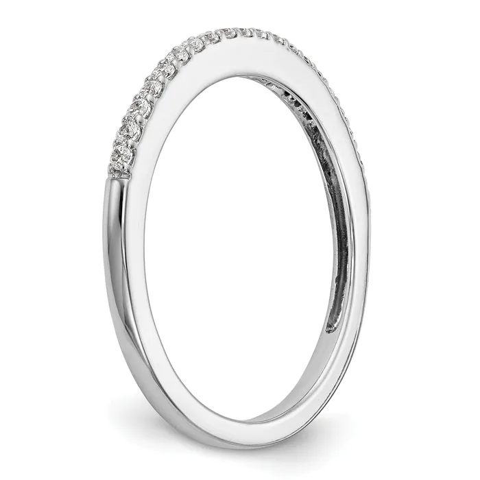 Goldia 019ct CZ Solid Real 14k White Gold Wedding Wedding Band Ring Rings
