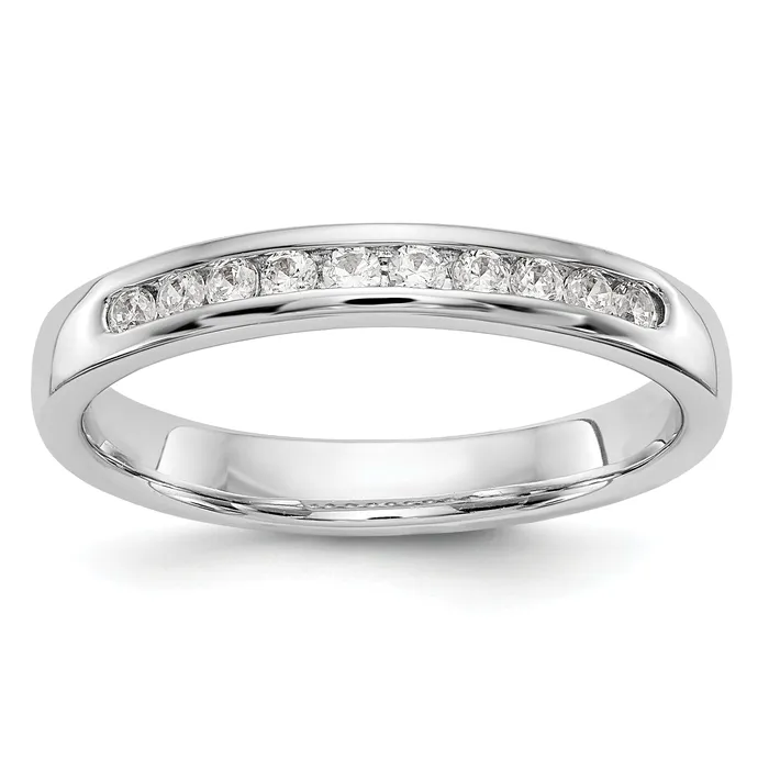 Goldia 020ct CZ Solid Real 14K White Gold 10Stone Channel Wedding Band Ring Rings Goldia 020ct CZ Solid Real 14K White Gold 10Stone Channel Wedding Band Ring Rings