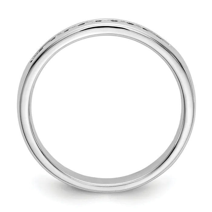 Goldia 020ct CZ Solid Real 14K White Gold 10Stone Channel Wedding Band Ring Rings