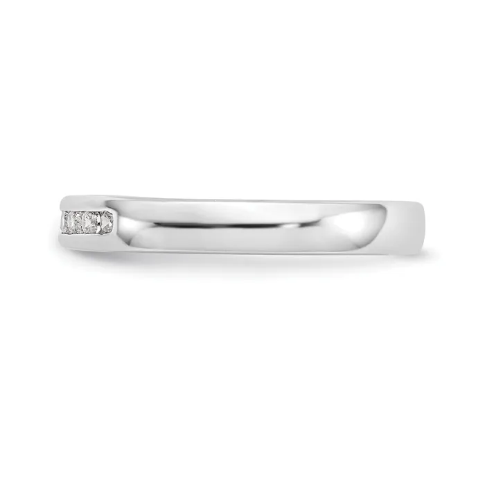 Goldia 020ct CZ Solid Real 14K White Gold 10Stone Channel Wedding Band Ring Rings