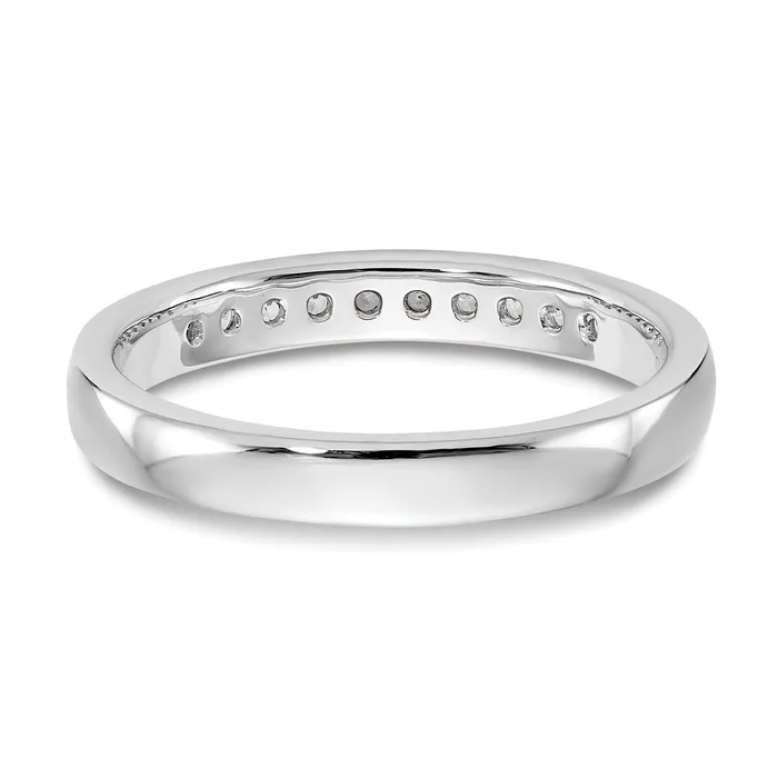 Goldia 020ct CZ Solid Real 14K White Gold 10Stone Channel Wedding Band Ring Rings