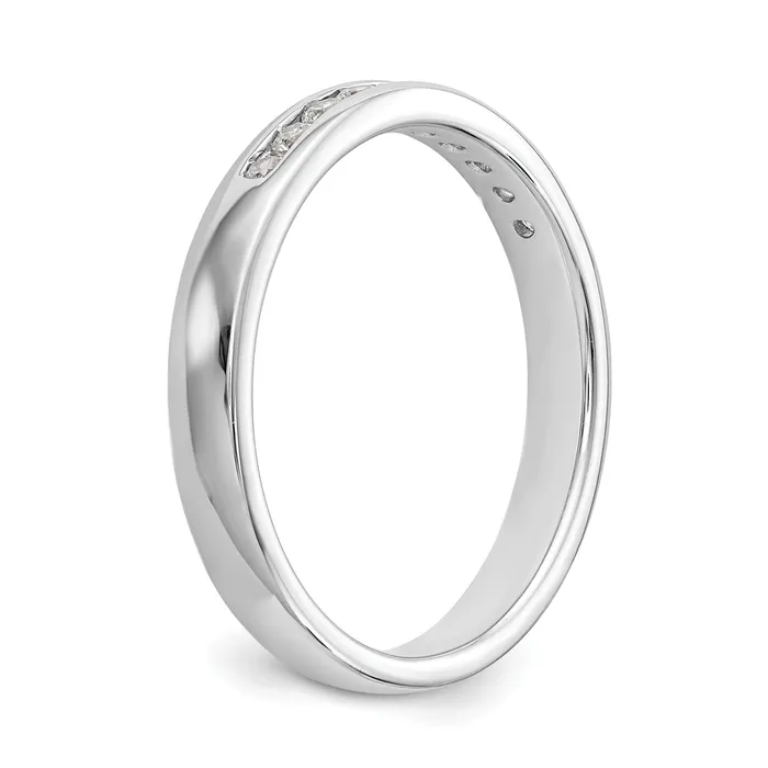 Goldia 020ct CZ Solid Real 14K White Gold 10Stone Channel Wedding Band Ring Rings