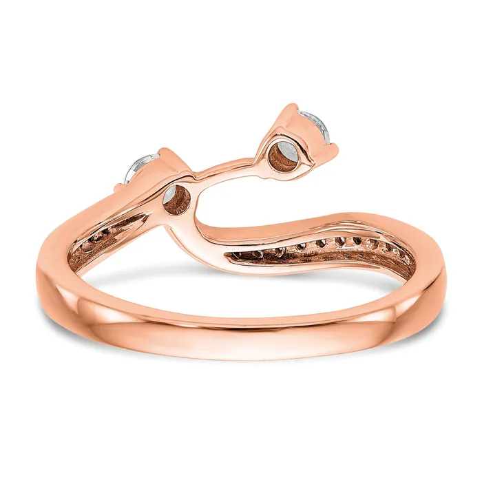 Goldia 034ct CZ Solid Real 14k Rose Contoured Wedding Wedding Band Ring Rings