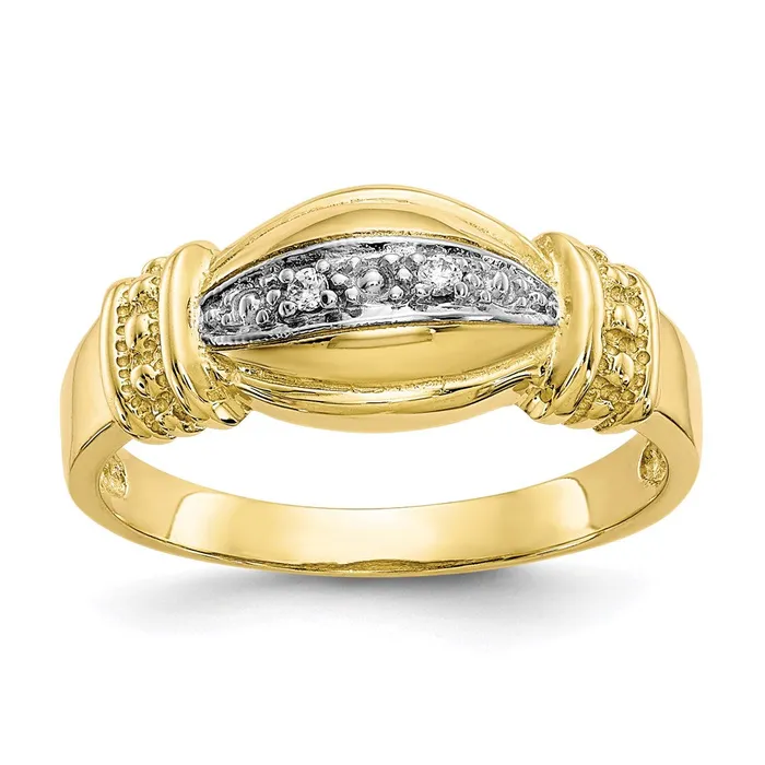 Goldia 10K Yellow Gold Fancy CZ Ring Rings