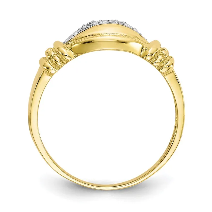 Goldia 10K Yellow Gold Fancy CZ Ring Rings