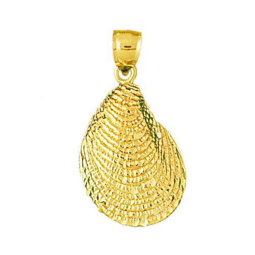 Goldia 14K Gold 23MM Mussel Seashell Mollusc Pendant PreStyled Sets
