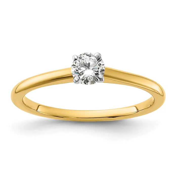 Goldia 14k Twotone 13 Ct Lab Grown Diamond VSSI G Round Solitaire Engagement Ring Rings Goldia 14k Twotone 13 Ct Lab Grown Diamond VSSI G Round Solitaire Engagement Ring Rings