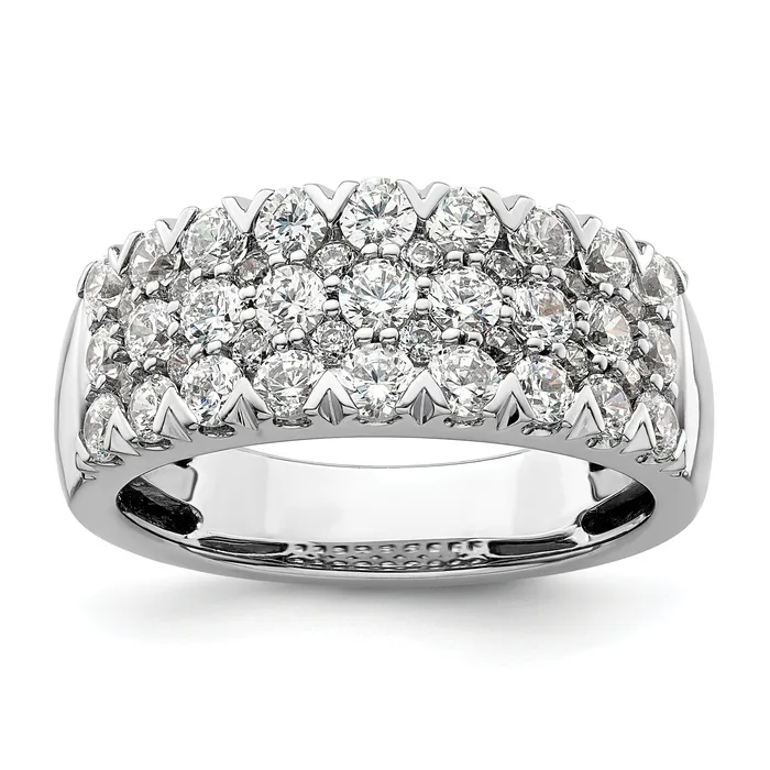 Goldia 14k White Gold 1 12 Ct Lab Grown Diamond VSSI G Triple Row Fashion Band Ring Rings Goldia 14k White Gold 1 12 Ct Lab Grown Diamond VSSI G Triple Row Fashion Band Ring Rings