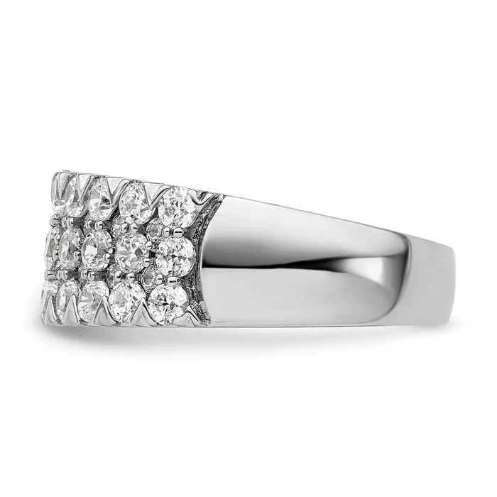 Goldia 14k White Gold 1 12 Ct Lab Grown Diamond VSSI G Triple Row Fashion Band Ring Rings