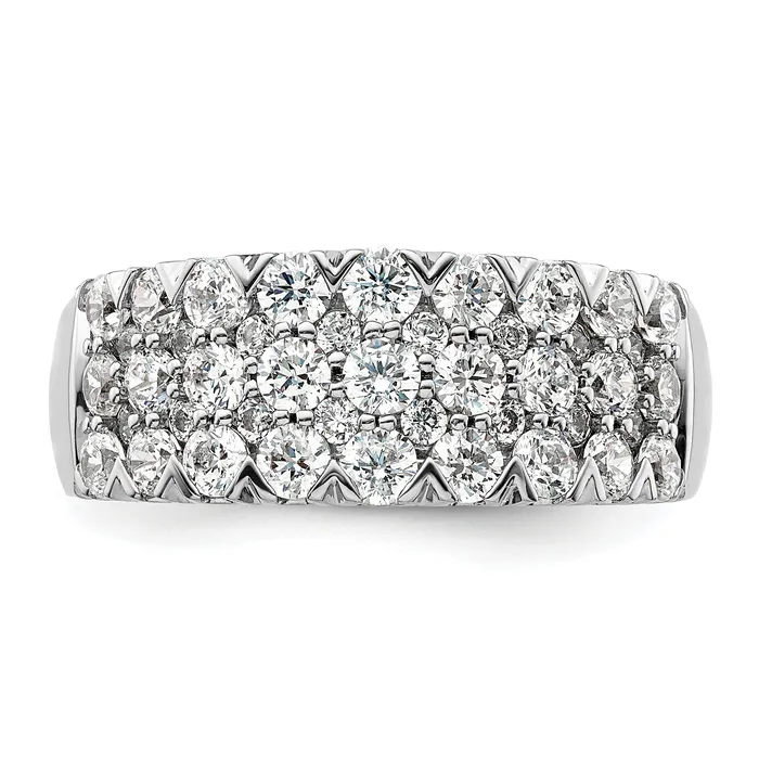 Goldia 14k White Gold 1 12 Ct Lab Grown Diamond VSSI G Triple Row Fashion Band Ring Rings
