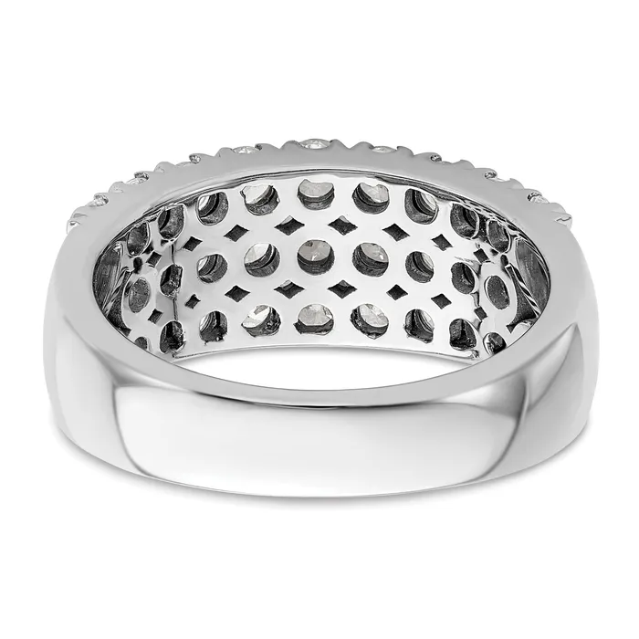 Goldia 14k White Gold 1 12 Ct Lab Grown Diamond VSSI G Triple Row Fashion Band Ring Rings