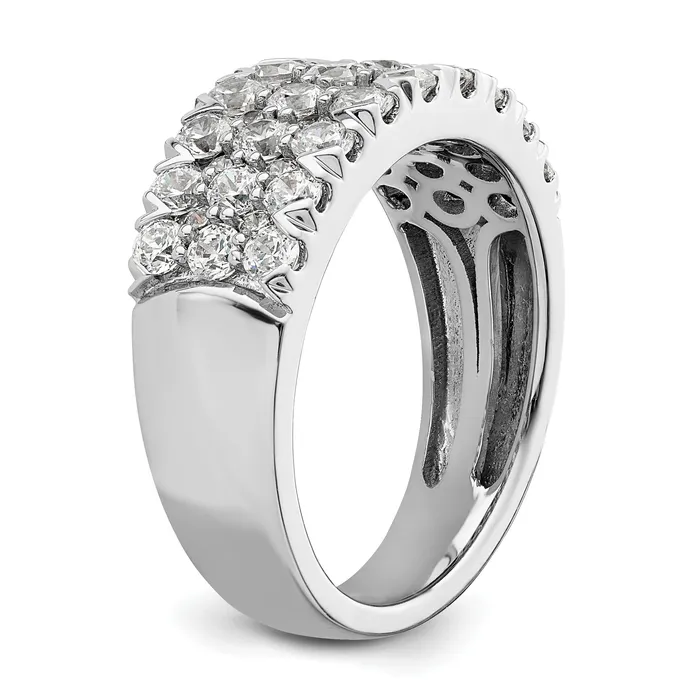 Goldia 14k White Gold 1 12 Ct Lab Grown Diamond VSSI G Triple Row Fashion Band Ring Rings