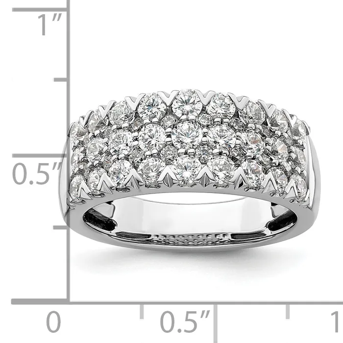 Goldia 14k White Gold 1 12 Ct Lab Grown Diamond VSSI G Triple Row Fashion Band Ring Rings