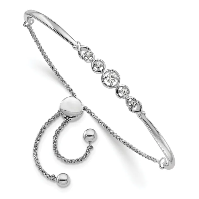 Goldia 14k White Gold 16 Ct Lab Grown Diamond VSSI G Adjustable Bolo Bracelet Bracelets Goldia 14k White Gold 16 Ct Lab Grown Diamond VSSI G Adjustable Bolo Bracelet Bracelets