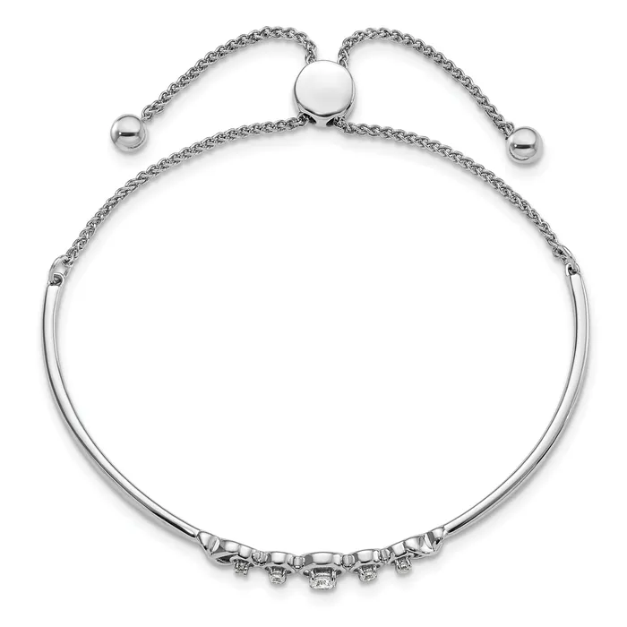 Goldia 14k White Gold 16 Ct Lab Grown Diamond VSSI G Adjustable Bolo Bracelet Bracelets