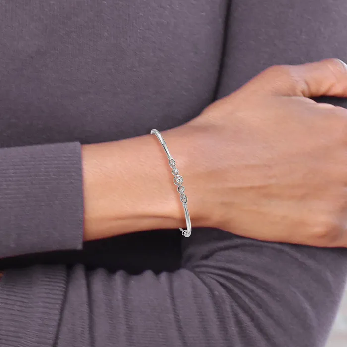 Goldia 14k White Gold 16 Ct Lab Grown Diamond VSSI G Adjustable Bolo Bracelet Bracelets