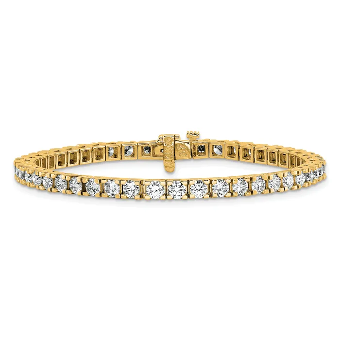 Goldia 14k Yellow Gold 5 78 Ct Lab Grown Diamond VSSI G Round Tennis Bracelet Bracelets