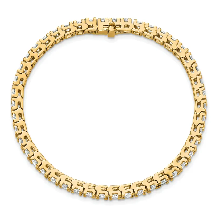 Goldia 14k Yellow Gold 5 78 Ct Lab Grown Diamond VSSI G Round Tennis Bracelet Bracelets