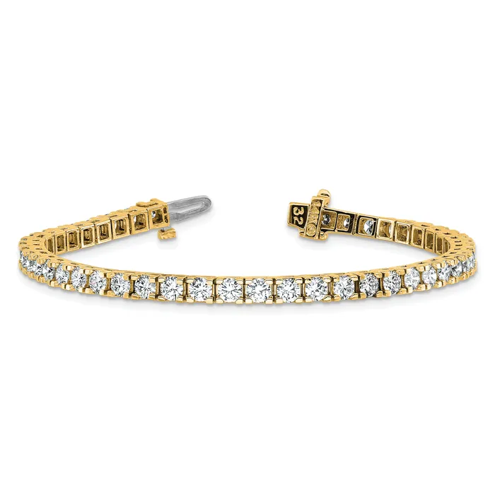 Goldia 14k Yellow Gold 5 78 Ct Lab Grown Diamond VSSI G Round Tennis Bracelet Bracelets