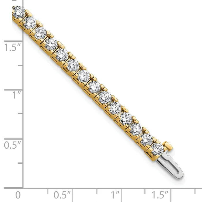Goldia 14k Yellow Gold 5 78 Ct Lab Grown Diamond VSSI G Round Tennis Bracelet Bracelets